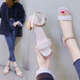 Nude Strappy Block Heels