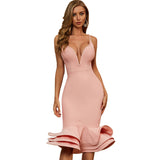 Victoria Beckham Dresses Women 'S Fashion Sexy Deep V-neck Dress