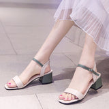 Nude Strappy Block Heels