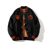 Shark Print Jacket Spring And Autumn Embroidered Red Edge Jacket Baseball Uniform