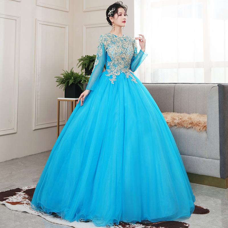 Women's Evening Dress Ball Gown Princess Quinceanera Wedding Dresses Solo Stage Performance Tulle Tutu Dress Dinner Party Slimming Host Dress
