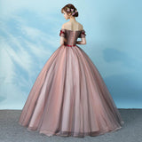 Women's Evening Dress Ball Gown Princess Quinceanera Wedding Dresses Off-Shoulder Formal Dress Singing Pettiskirt Costume Female