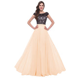 Formal Dresses & Gowns Women's Patchwork Evening Dress Sleeveless round-Neck Long Dress