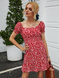 Milkmaid Dresses Sexy off-Shoulder Backless Floral Dress Summer Dresses