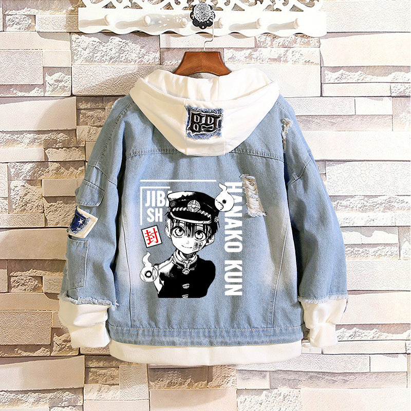 Comic Denim Jacket Men's and Women's Spring and Autumn Denim Jacket