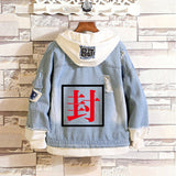 Comic Denim Jacket Men's and Women's Spring and Autumn Denim Jacket