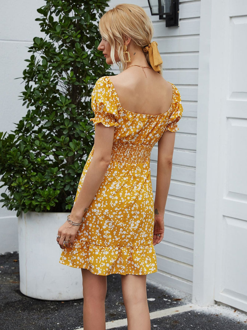Milkmaid Dresses Sexy off-Shoulder Backless Floral Dress Summer Dresses