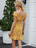 Milkmaid Dresses Sexy off-Shoulder Backless Floral Dress Summer Dresses