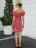 Milkmaid Dresses Sexy off-Shoulder Backless Floral Dress Summer Dresses