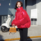 Yeezy Gap Down Coat Down Jacket Women's Autumn and Winter New Short Loose Lapel Glossy White Duck Down