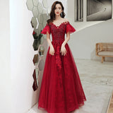 Burgundy Dresses for Wedding Autumn Winter Red Wedding Dress Pregnant Women plus Size Long