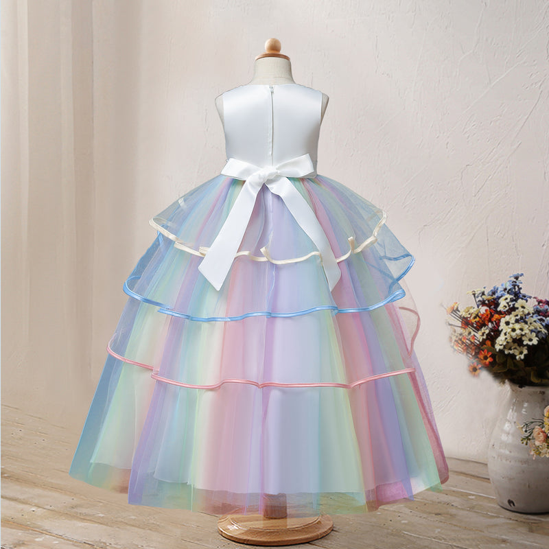 First Communion Dress Vestidos De Primera Comunion Lace Ball Gown Girl Party Princess Pageant Gown Children's Summer Clothing Dress