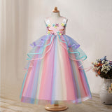 First Communion Dress Vestidos De Primera Comunion Lace Ball Gown Girl Party Princess Pageant Gown Children's Summer Clothing Dress