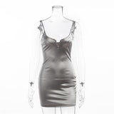 Mini Club Dresses Women's Sexy Low-Cut Suspender Dress