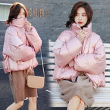 Yeezy Gap Down Coat Down Jacket Women's Autumn and Winter New Short Loose Lapel Glossy White Duck Down