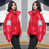 Yeezy Gap Down Coat Down Jacket Women's Autumn and Winter New Short Loose Lapel Glossy White Duck Down