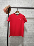 T Shirt Balmain Spring/Summer Cotton Flocking Small Letter Short Sleeve T-shirt for Men and Women