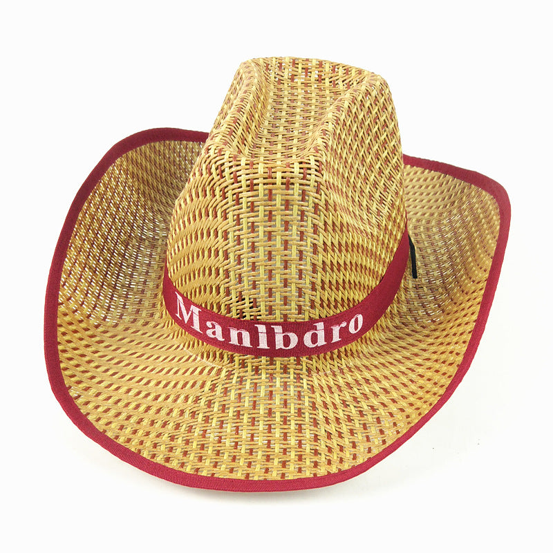 Cowgirl Hats Straw Hat Men's Sunhat Summer Men Women Sun-Proof Straw Hat
