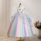 First Communion Dress Vestidos De Primera Comunion Lace Ball Gown Girl Party Princess Pageant Gown Children's Summer Clothing Dress