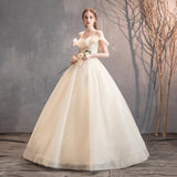 Women's Evening Dress Ball Gown Princess Quinceanera Wedding Dresses Sequins Bridal Off-Shoulder Starry Sky Simple Tulle Tutu Dress