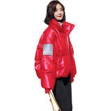 Yeezy Gap Down Coat Down Jacket Women's Autumn and Winter New Short Loose Lapel Glossy White Duck Down