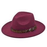 Italian Fedora Hats Leopard Hat Jazz Top Hat Broad-Brimmed Hat