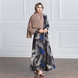 Muslim Women Stylish Kashibo Abaya Muslim Ladies Long Gown Islamic Clothing Jilbab Jalabiya Fashion Printed Long Sleeve Stitching Dress