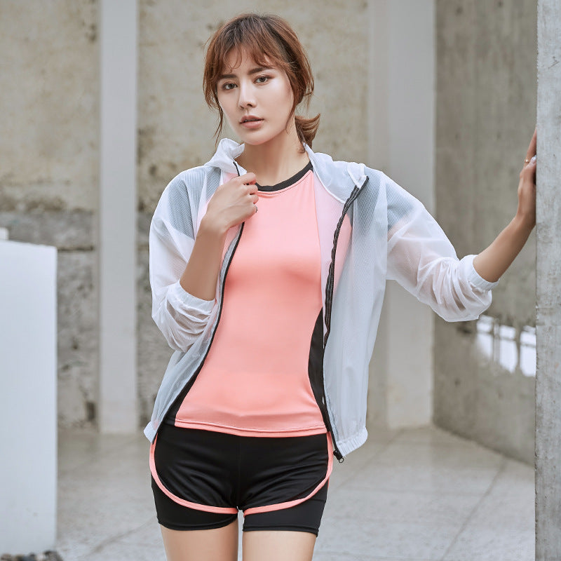 Moisture Wicking Hoodie Summer UV Solid Color Sun Protection Shirt Coat for Women