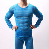 Men Rave T Shirt Large Size Striped Long Sleeve T-shirt Men's Loose round Neck