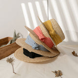 Italian Fedora Hats Summer Sun Protection Women Flat-Top Cap