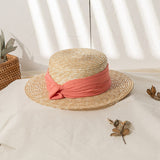 Italian Fedora Hats Summer Sun Protection Women Flat-Top Cap