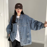 Paisley Denim Jacket Spring Loose Long Sleeve Denim Jacket