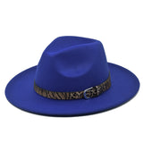 Italian Fedora Hats Leopard Hat Jazz Top Hat Broad-Brimmed Hat