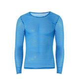 Men Rave T Shirt Large Size Striped Long Sleeve T-shirt Men's Loose round Neck