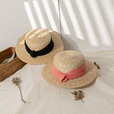 Italian Fedora Hats Summer Sun Protection Women Flat-Top Cap