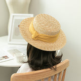 Italian Fedora Hats Summer Sun Protection Women Flat-Top Cap