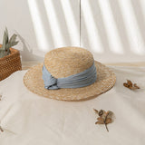 Italian Fedora Hats Summer Sun Protection Women Flat-Top Cap