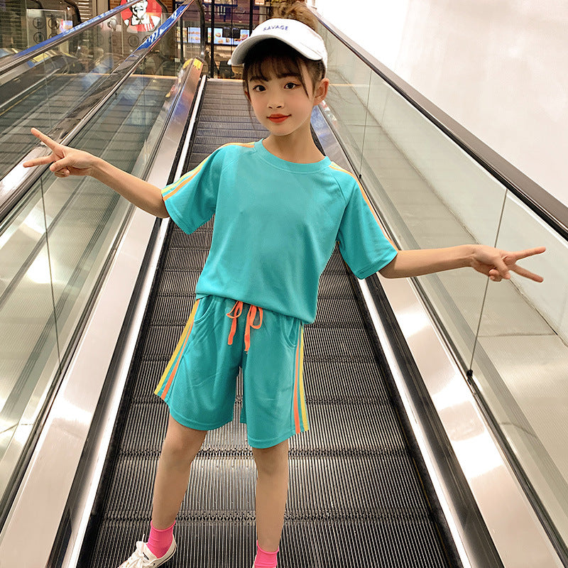 Children's Sports Suit Summer Two-Piece Children Girl's Summer Clothes