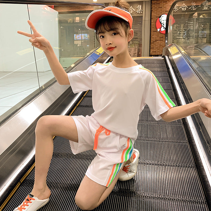 Children's Sports Suit Summer Two-Piece Children Girl's Summer Clothes