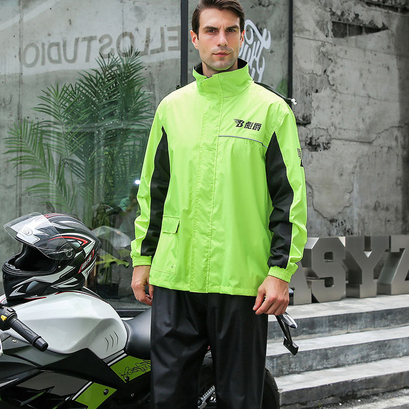 Vegeta Green Jacket Raincoat Suit Men's Cycling Waterproof Men's Knight Raincoat Rain Pants