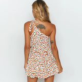 Mini Club Dresses Printed Shoulder Sexy Dress Summer