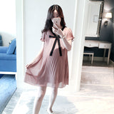 Maternity Clothes Dress Fashion Maternity Dress Summer Pink Pleated Dress