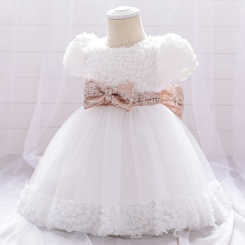 Baby Girl Christening Dress Baptism Dresses Girl Baptism Dress Big Bow Printed Dress