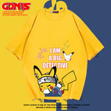 Men and Women Pokemon Pikachu T Shirt Y Pikachu Short Sleeve T-shirt