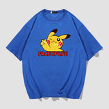 Men and Women Pokemon Pikachu T Shirt Summer Pure Cotton Loose Half Sleeve