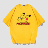 Men and Women Pokemon Pikachu T Shirt Summer Pure Cotton Loose Half Sleeve