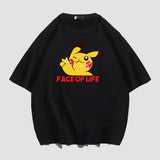 Men and Women Pokemon Pikachu T Shirt Summer Pure Cotton Loose Half Sleeve