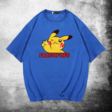 Men and Women Pokemon Pikachu T Shirt Summer Pure Cotton Loose Half Sleeve