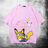 Men and Women Pokemon Pikachu T Shirt Y Pikachu Short Sleeve T-shirt