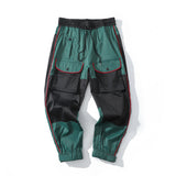 Man Fall Outfits Cargo Pants Color Matching Ankle-Length Pants Ankle-Tied Stitching Casual Men and Women Function Multi-Pocket Overalls